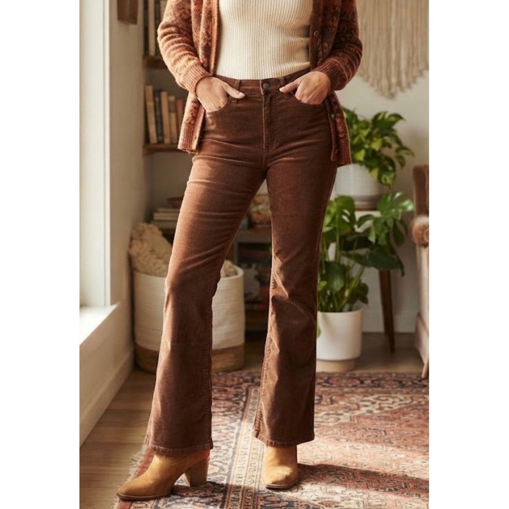 Banana Republic High Rise Flare Corduroy Pants Brown Size‎ 27 Premium Denim